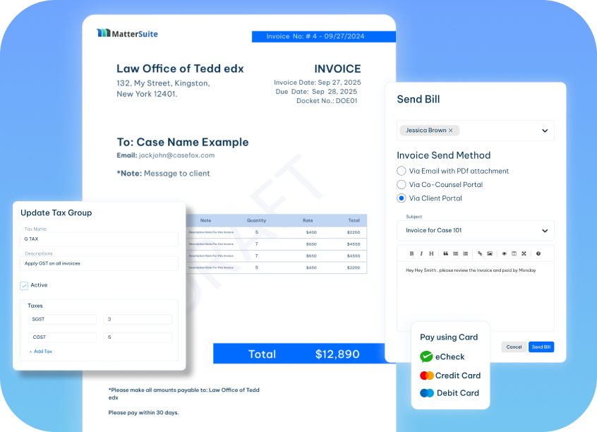 LEDES billing formats for legal invoice generation