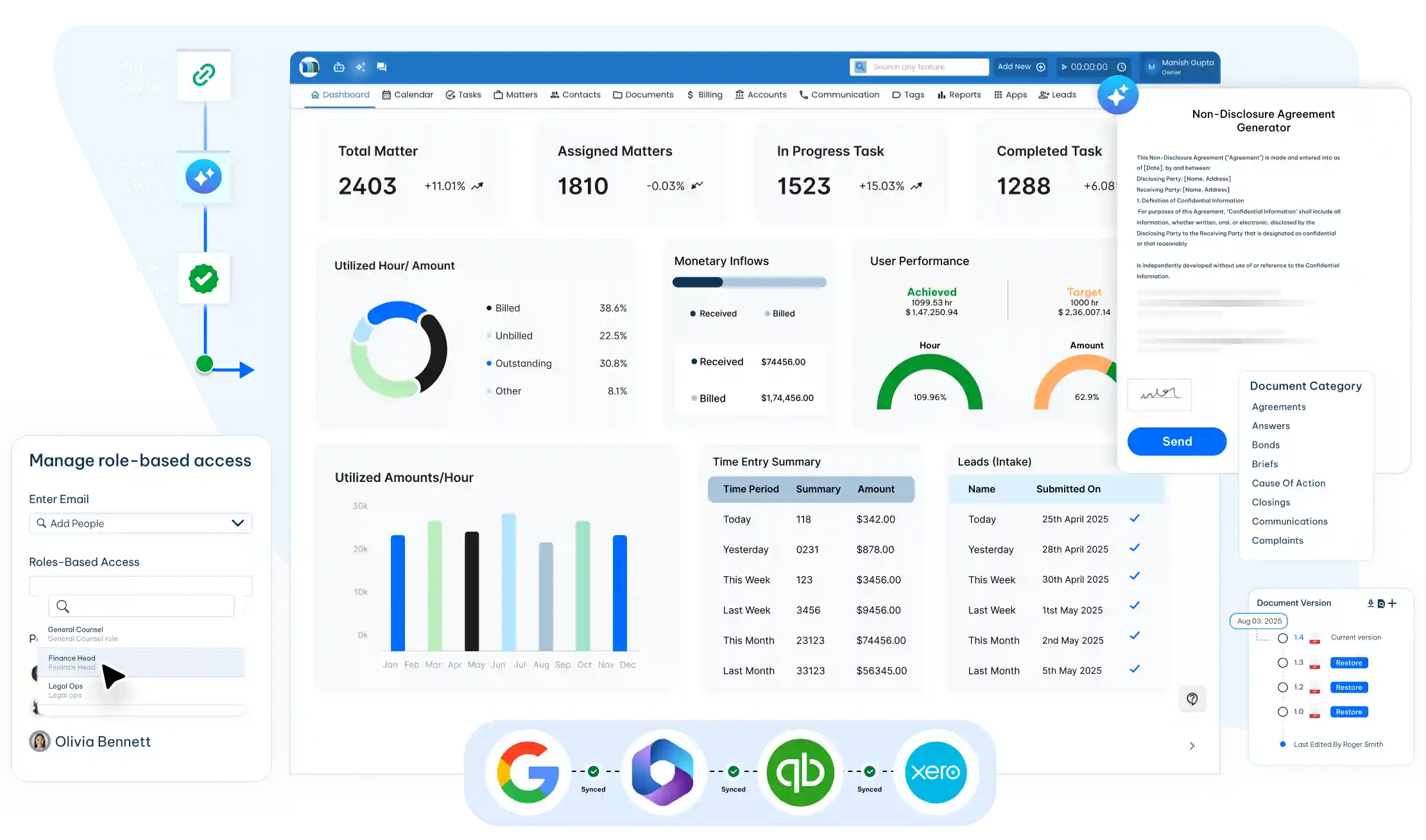 corporate legal operations software solution dashboard